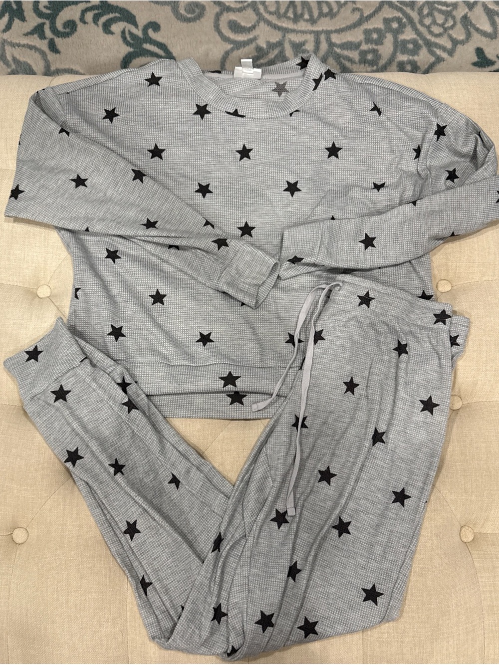 Kids Gray Star-Print Pajama Set - Brand Unspecified